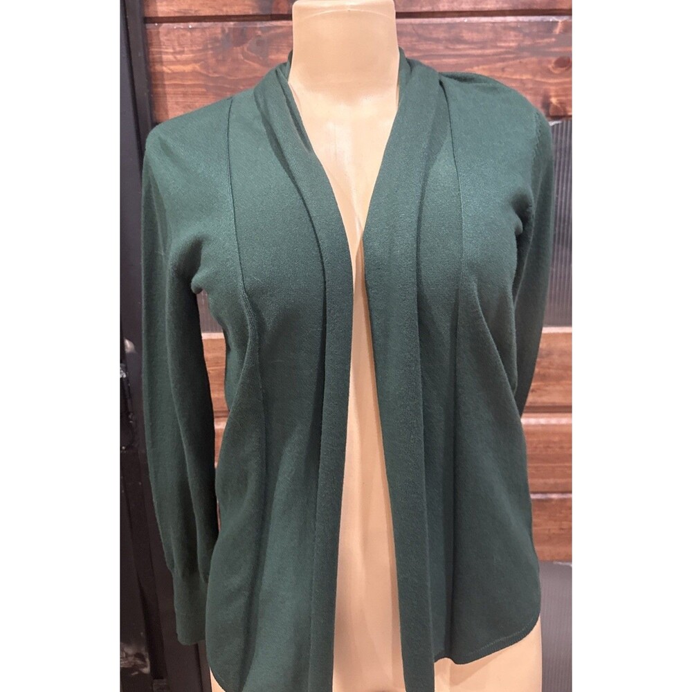 NWT Joan Vass Open Knit Cardigan Black Size L Long Sleeve lightweight Stretch